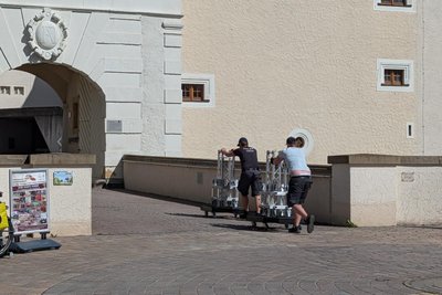 Aufbau der Freiberger Sommernächte am 27. Mai 2026. Foto: Mathias Herrmann