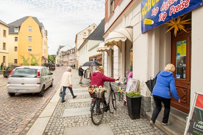 In der Inneren Grünthaler Straße gibt es noch zahlreiche Geschäfte.