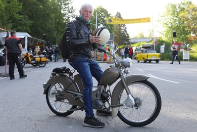 Gunter Lein war nach dem technikbedingten Ausfall in Lauf 1 erleichtert, im Folgelauf den Pöhlberg problemlos hinaufgelangt zu sein.