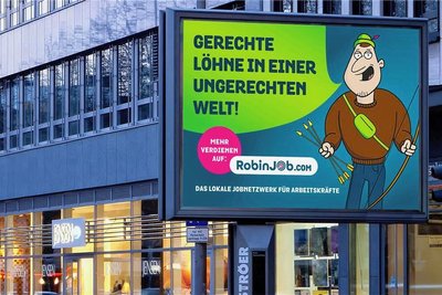 Für die App Robin-Job soll großflächig geworben werden. 