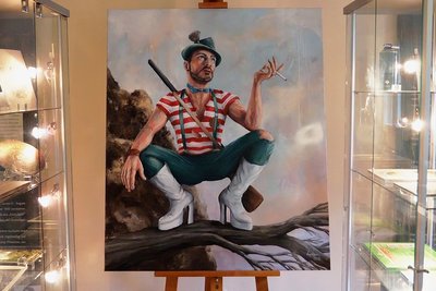 Männlichkeit, neu definiert: So stellt sich der Wuppertaler Maler Guido Lipken die heutigen Tagen gemäße Opernfigur des Max in der Dresdner "Freischütz"-Ausstellung vor. 