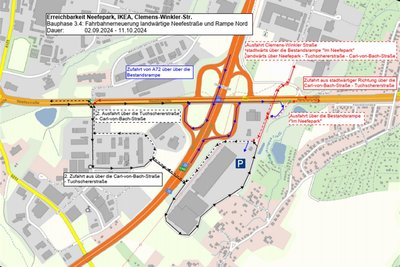 Verkehrsführung während der Bauphase ab kommenden Montag.