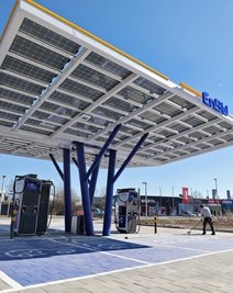 Der Schnellladepark von EnBW in Meerane. 