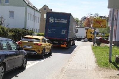 Aus Richtung Flöha werden Fahrer in Augustusburg ebenfalls auf die Vollsperrung hingewiesen.