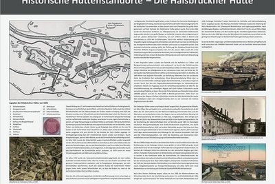 Die historische Tafel "Halsbrückner Hütte". 