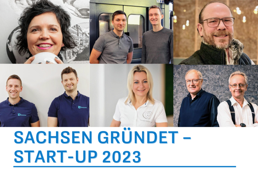 Die Kandidaten des Wettbewerbs "Sachsens Unternehmer:in des Jahres" für den Sonderpreis "Sachsen gründet - Start-up 2023"