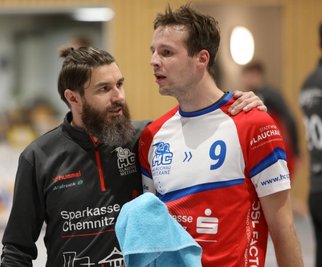 Co-Trainer Oliver Pflug und Vize-Kapitän Franz Schmidt vom HC Glauchau/Meerane werden wie ihre Teamkameraden für längere Zeit nicht auf dem Parkett zu sehen sein. 