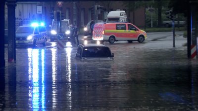 Auch in Rheine regnete es kräftig.