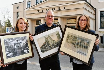 Das Tivoli Freiberg feiert im März sein 120-jähriges Bestehen. Tina Zimmermann, zuständig für Marketing und Kommunikation, der künstlerische Leiter Kai Suttner und Katrin Hoyer, ebenfalls Betriebsleiterin (v.l.), freuen sich darauf. 