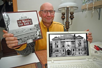 Rico Martinez erarbeitet den 3. Bildband seiner Reihe „Mein Freiberg- im Wandel der Zeit“. Darin ein Motiv von der Arbeiter-und Bauernfakultät Wilhelm Pieck in der Lessingstraße zum 1. Mai 1955.