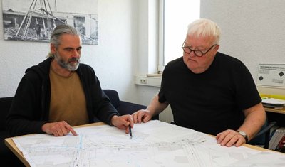 Geschäftsführer Andreas Heine (rechts) und sein designierter Nachfolger Robert Schmidt planen das nächste Projekt in der Region. 