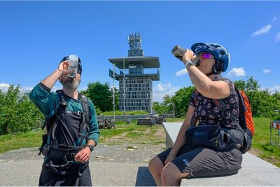 Kalle Steeges Runde führt auf die Lausche, den höchsten Berg im Zittauer Gebirge. Bergab geht es kilometerlang über launige Trails.