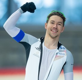 Die Siegerfaust zeigt es: Michael Roth war mit seinen Auftritten am Wochenende im U-23-Weltcup zufrieden. 