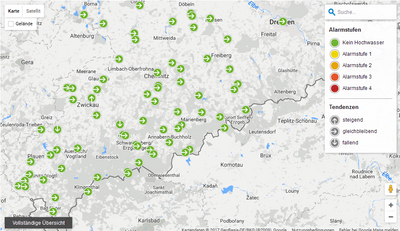 Am Sonntag war in der Region alles im grünen Bereich. Dauerregen könnte die Pegel indes in den nächsten Tagen deutlich steigen lassen. Eine Übersicht finden Sie unter www.freiepresse.de/pegel. In der App FP-News (für Android und I-OS) können Sie sich auch Push-Nachrichten für einzelne Flüsse in unserem Verbreitungsgebiet schicken lassen. Wählen Sie dazu einfach die gewünschten Gewässer in den Einstellungen unter Push-Benachrichtigungen.