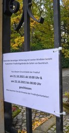 Der städtische Friedhof wurde wegen des Sturms gesperrt.