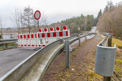 Die Staatsstraße zwischen Elterlein und Geyer ist ab sofort bis auf Weiteres dicht.