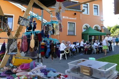 Die Eppendorfer Kranichbläser sorgten für gute Stimmung zum Schellenberger Fest.