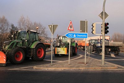 Die Bauern demonstrieren in diesen Tagen auch im Vogtland für den Erhalt der heimischen Landwirtschaft.