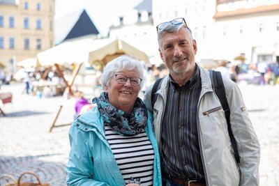 Christa und Volkmar Posern kamen mit dem Zug von Grüna bei Chemnitz nach Oederan.