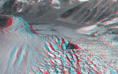 Alixvon Melle - Blick auf den berüchtigten Khumbu-Eisbruch. Das Motiv entstand bei Analysen von Luftströmungen an Gebirgskämmen. Das 3D-Modell hilft auch bei Rettungsflügen und für Vorhersagen über Schmelzwasserabflüsse.