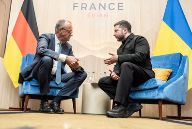 Bundeskanzler Friedrich Merz (CDU) bespricht mit dem ukrainischen Präsidenten Wolodymyr Selenskyj das weitere Vorgehen für ein Ende des russischen Angriffskriegs.
