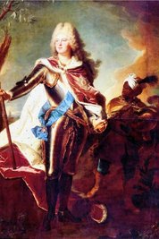 Afrikaner nur als schmückendes Beiwerk: Kurprinz Friedrich August, Gemälde von Hycinthe Rigaud (1714). 