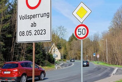 Die B 283 in Zwota. 