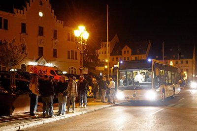 Bei den Kneipentour-Shuttlebussen gab es zum Glück keinen Streik.