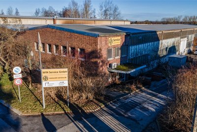 Die Industriehalle der WIN Service GmbH in Chemnitz.