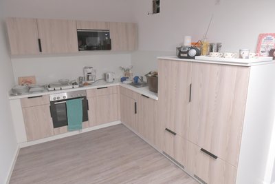 In den vier Wohngruppen gibt es Gemeinschaftsräume beispielsweise zum Kochen.