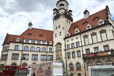Am Mittwoch standen noch Fahrgeschäfte am Rathaus, es wurde aber nicht mehr aufgebaut.