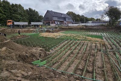 Für ein Neubauquartier in Salzgitter wurden 5000 Kollektoren von Geocollect verlegt.