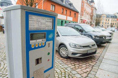 Sind in den kommenden Tagen außer Betrieb: die städtischen Parkautomaten in Aue-Bad Schlema.