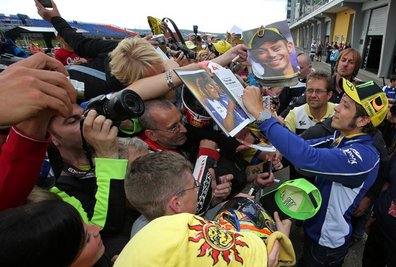Valentino Rossi am Donnerstag auf dem Sachsenring.