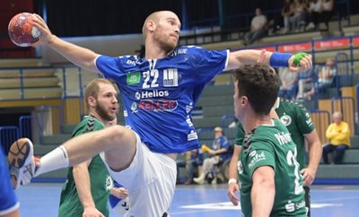 Aues Jonas Leubner steuerte zum 37:30 des EHV II gegen Halle drei Tore bei und machte auch insgesamt ein gutes Spiel. 
