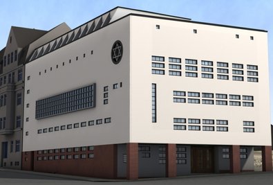 Ein hell verputzter Kubus, der auf einem verklinkerten Sockel ruht und den Eindruck erweckt, zu schweben - so baute Architekt Fritz Landauer die 1930 geweihte Synagoge in Plauen. 