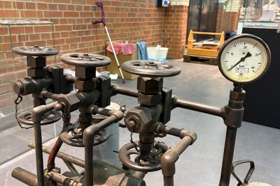 Zufalls-Exponat: Motor in der Schau „Museumcircle“ im Industriemuseum Chemnitz.
