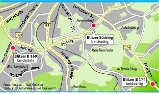 
              <p class="artikelinhalt">In Chemnitz gibt es seit Mittwoch fünf Tempo-Blitzer an drei Standorten. Am häufigsten löste bislang die Anlage an der Stollberger Straße aus.</p>
            