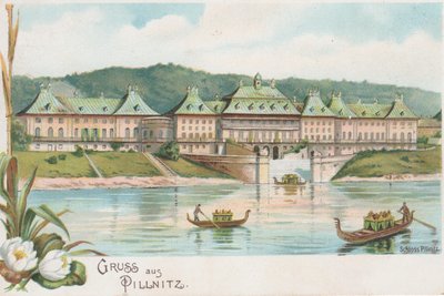 historische Postkarte Foto: Schloss & Park Pillnitz