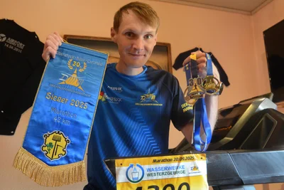 Benjamin Lösch ist nicht zum ersten Mal beim Drei-Talsperren-Marathon gestartet. Eine Premiere war allerdings sein Sieg über die volle Distanz.