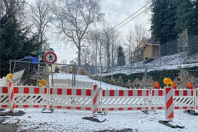 Für Fußgänger bleibt die Glauchauer Agricolastraße tabu.