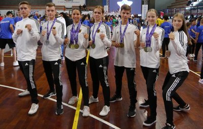 Stark gekämpft: Valentin Leißner, Jonas Pötschke, Michelle Süß, Selina Fabian, Dustin Striesche, Fabienne Baberske und Lilly Leißner erkämpften gemeinsam sieben Medaillen und schrammten in einigen Duellen haarscharf an weiterem Edelmetall vorbei. 
