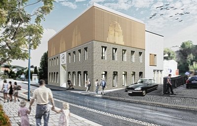 Die Projektskizze für das geplante Bürgerzentrum an der Ellefelder Hauptstraße 34. 