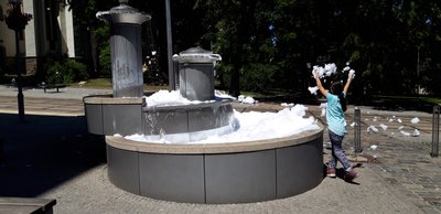 Der Brunnen vor dem Plauener Rathaus ist seit Freitag außer Betrieb.
