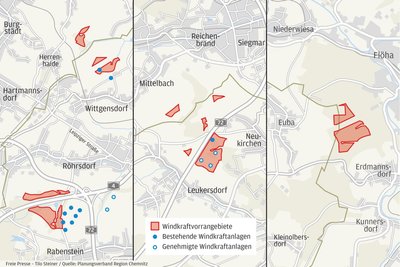 In diesen Gebieten hat die Windkraft Vorrang.