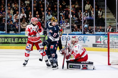 Eispiraten-Keeper Christian Schneider kassierte in Kassel nur einen Gegentreffer.