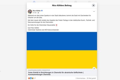 Stützt sich auf veraltete Angaben: Facebook-Post des Chemnitzer AfD-Chefs Nico Köhler.