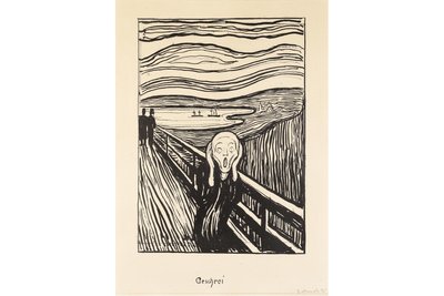 „Das Geschrei“ von Edvard Munch von 1895 als Lithografie.