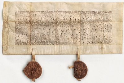 Der Pirnaer Vertrag vom 25. November 1372. In dieser Urkunde sind die Besitzungen der Landgrafen von Thüringen und Markgrafen von Meißen angeführt, die Kaiser Karl IV., König von Böhmen, anerkannte. 