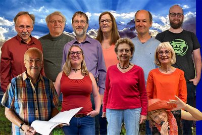 Matthias Richter (untere Reihe links) und die Mitglieder seines Wunschchores im oberfränkischen Thierstein.